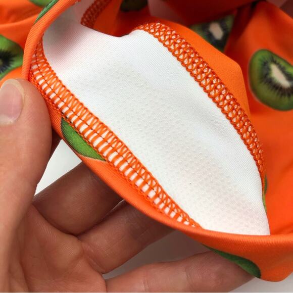 NWT SHEBEEST Tri Gazelle Sports Bra Orange Kiwi Green XS - Picture 3 of 7